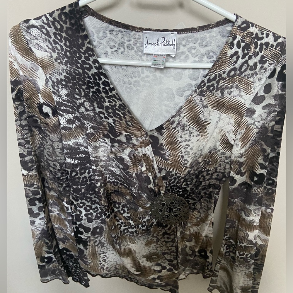 Joseph Ribkoff leopard print top size 10